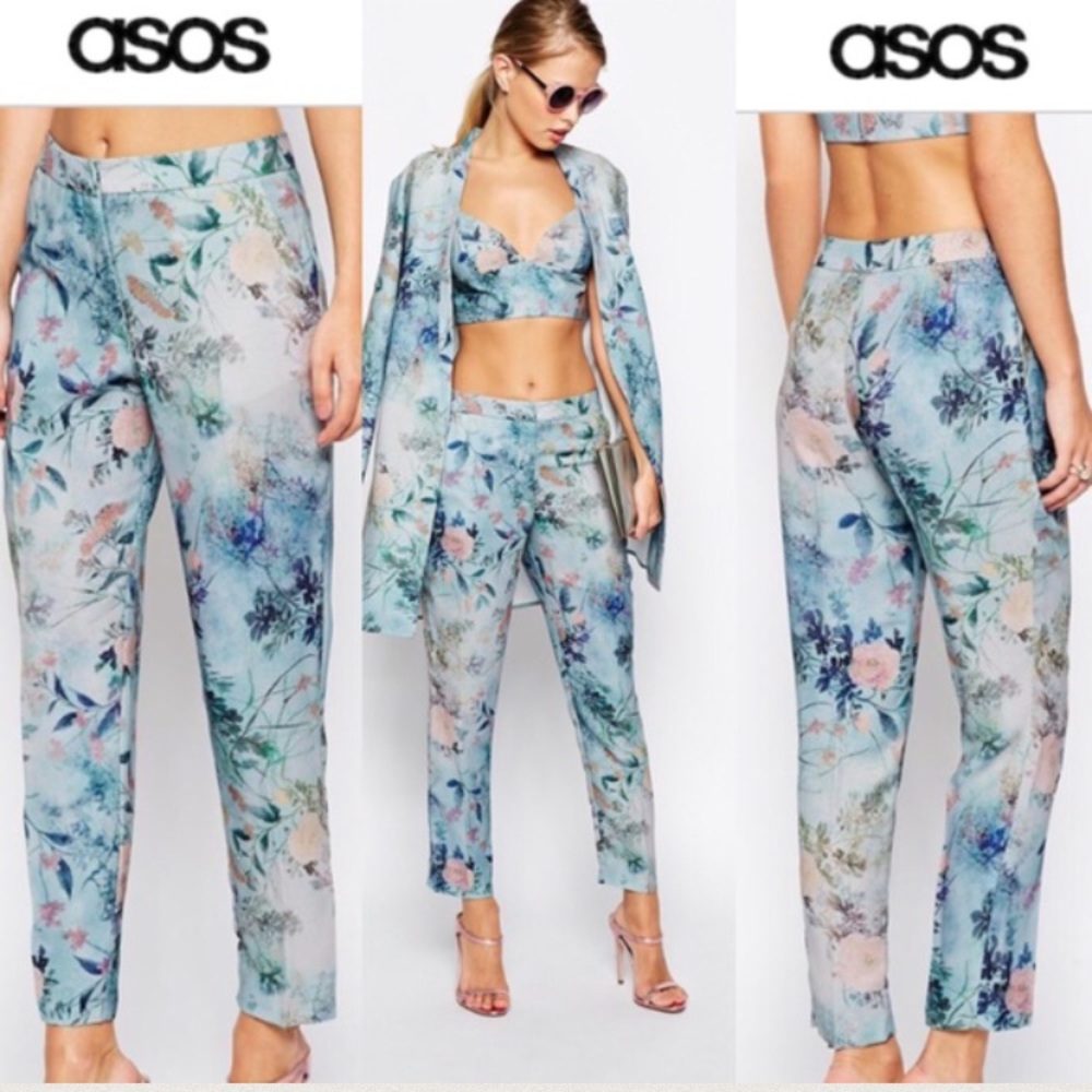 Asos floral trousers cigarette pants